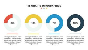 impostato di percentuale torta grafico Infografica vettore