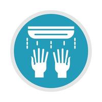nuovo asciuga mani per uso normale dopo la malattia di coronavirus covid 19 icona silhouette blu vettore