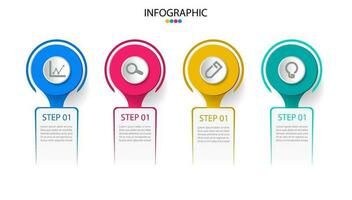 vettore Infografica cerchio design modello con avere 4 opzioni o passaggi