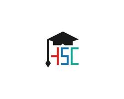 moderno hsc lettera formazione scolastica iniziale logo design vettore icona.