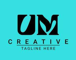 moderno creativo lettera u m minimalista logo design. vettore