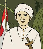 Riau eroe ritratto illustrazione. contento indonesiano nazionale eroi giorno vettore