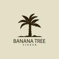 Banana albero logo, Banana albero semplice silhouette disegno, pianta icona simbolo vettore illustrazione