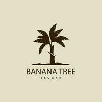 Banana albero logo, Banana albero semplice silhouette disegno, pianta icona simbolo vettore illustrazione