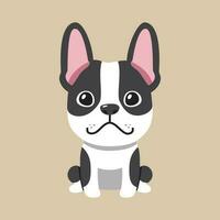 vettore cartone animato boston terrier cane