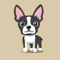 cartone animato boston terrier cane vettore