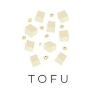 logo illustrazione di un' mazzo di a dadini tofu vettore