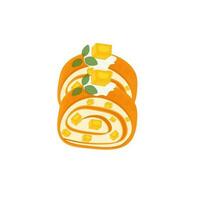 logo illustrazione di Mango aromatizzato asciugamano crespo rotolo torta vettore