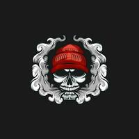 vettore cranio Vape logo design illustrazione