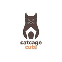 animale animali domestici gatto casa moderno semplice logo design vettore