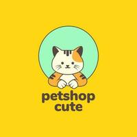 animale animali domestici gatto gattino animale domestico negozio portafortuna cartone animato colorato moderno logo design vettore