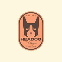 animale animali domestici cane boston terrier cucciolo Vintage ▾ distintivo logo design vettore