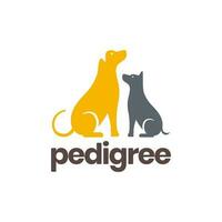 cane animali domestici amici In piedi pedigree moderno portafortuna semplice colorato logo icona vettore illustrazione