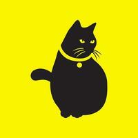 nero gatto animali domestici lungo code portafortuna minimo moderno semplice logo icona vettore illustrazione