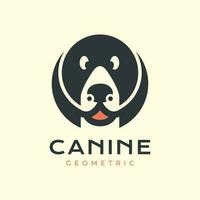 cane canino animali domestici testa cerchio geometrico moderno colorato semplice logo icona vettore illustrazione