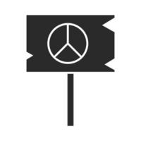cartello della giornata internazionale dei diritti umani con lo stile dell'icona della siluetta delle insegne della pace vettore