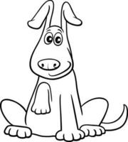 divertente cartone animato cane comico animale personaggio colorazione pagina vettore