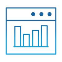 icona della linea blu del gradiente di ottimizzazione delle finanze del diagramma del sito web di analisi dei dati vettore