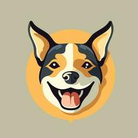 sorridente cane viso vettore illustrazione