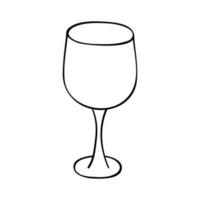 mano disegnato vino bicchiere illustrazione. alcool bevanda clipart nel scarabocchio stile. singolo elemento per design vettore