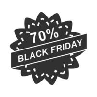 venerdì nero offerta di vendita percentuale di sconto adesivo fiore layout icona silhouette stile vettore