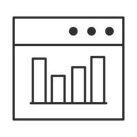 icona della linea di ottimizzazione delle finanze del diagramma del sito Web di analisi dei dati vettore