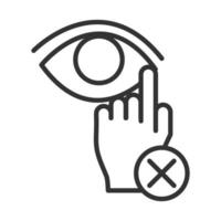 coronavirus covid19 ricerca diagnostica evita di toccare il design dell'icona della linea degli occhi eyes vettore