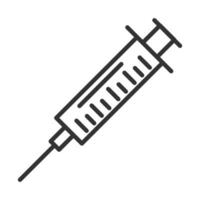 disegno dell'icona della linea di attrezzature per vaccini con siringa medica vettore