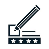 Elezioni degli stati uniti matita pennarello elenco scrutinio campagna elettorale politica silhouette icona design vettore