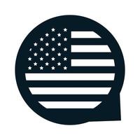 Stati Uniti elezioni nazionale bandiera americana libertà campagna elettorale politica silhouette icona design vettore