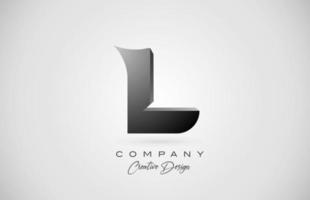 logo dell'icona della lettera l dell'alfabeto in sfumatura nera. design creativo per affari e società vettore