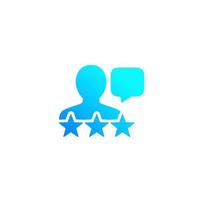 icona recensione cliente, commento e feedback vettore