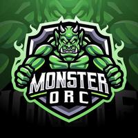 disegno del logo mascotte esport mostro orco vettore