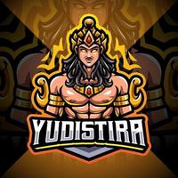 yudistira esport logo mascotte design vettore