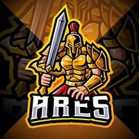 ares esport logo mascotte design vettore