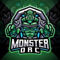 disegno del logo mascotte esport mostro orco vettore