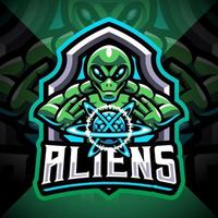 disegno del logo della mascotte esport alieno vettore