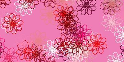 sfondo naturale vettoriale rosa chiaro rosso con fiori