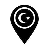 cumhuriyet bayrami simbolo della luna e della stella in stile silhouette posizione pin vettore