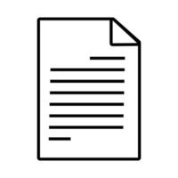 icona dello stile della linea del documento del foglio di carta vettore