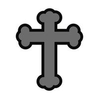 icona di stile piatto simbolo croce religiosa vettore