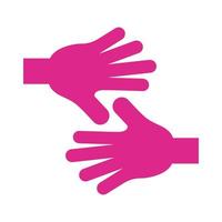 mani umane stop rosa silhouette stile vettore