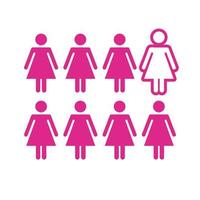 icona di stile silhouette di figure di donne rosa vettore