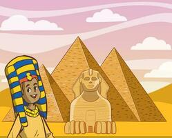 antico egiziano e piramidi cartone animato vettore
