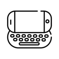 smartphone con icona stile linea tastiera vettore