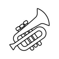 icona dello stile della linea musicale dello strumento a tromba vettore