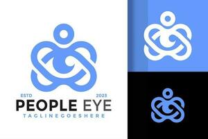 persone occhio ottico logo design vettore simbolo icona illustrazione