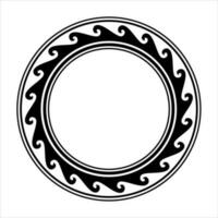il giro onda confine telaio maori design nero e bianca vettore