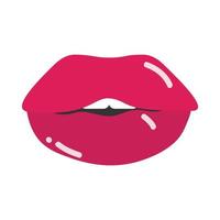 pop art bocca e labbra rosse cartone animato labbra luminose design piatto icona