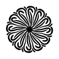 icona di stile silhouette floreale mandala circolare vettore